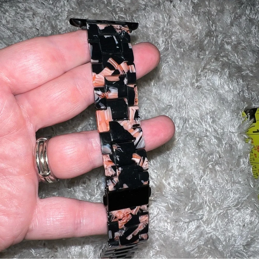3 Apple Watch Bands Series 4 - 44mm 2 Animal Faux Print & a Pink & Black